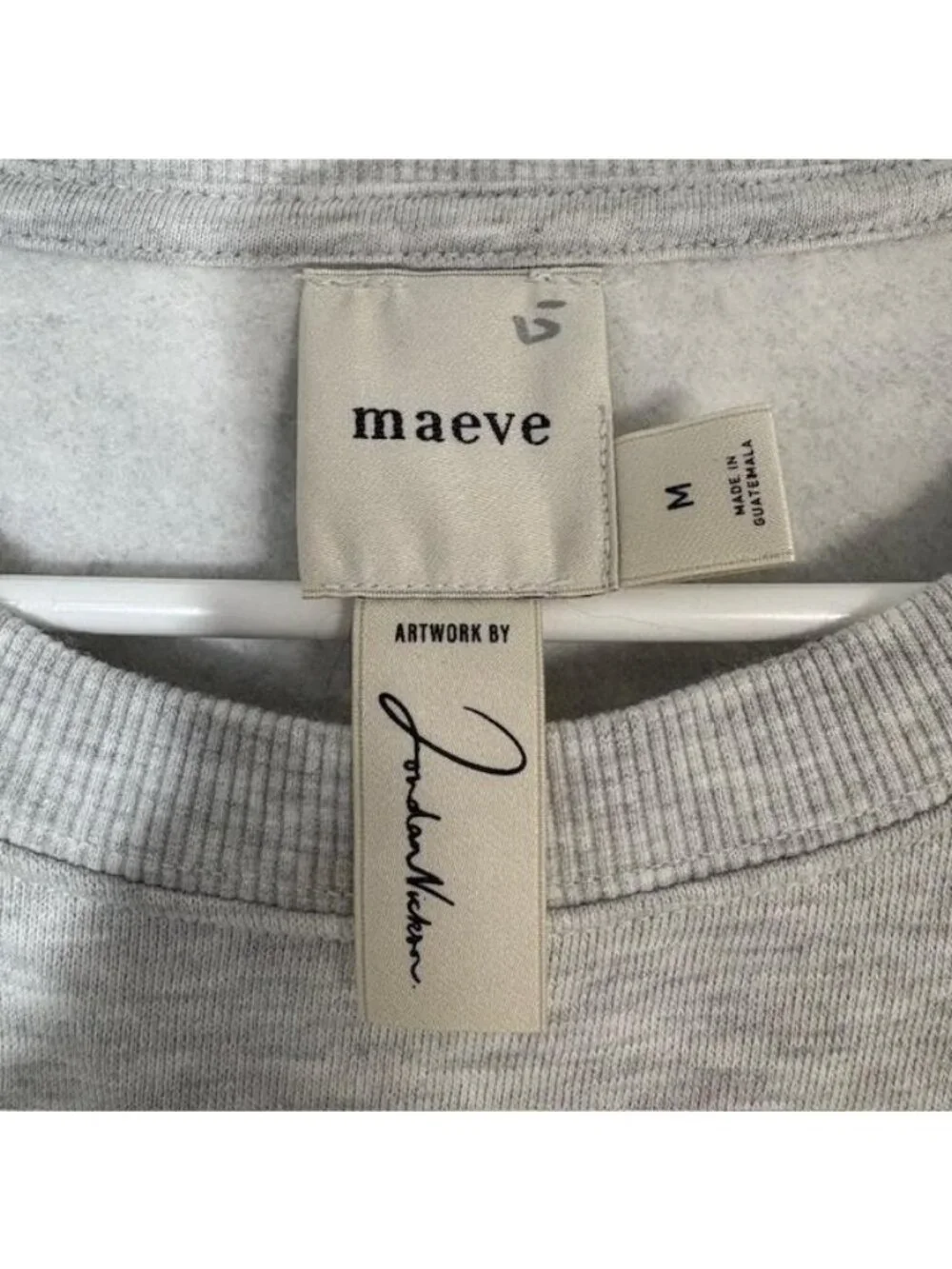 Maeve Sweatshirt Womens Medium Gray Ski Club Cocktail Graphic Pullover Fleece - Picture 3 of 9